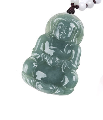 Natural Jade Guanyin Pendant Green Emerald Jadeite Charms Necklace Amulet for Women's Men's Jewelry Elegant and Stylish