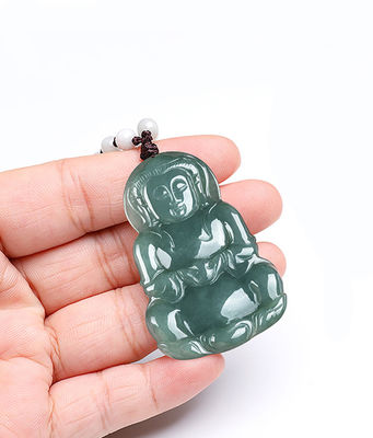 Natural Jade Guanyin Pendant Green Emerald Jadeite Charms Necklace Amulet for Women's Men's Jewelry Elegant and Stylish