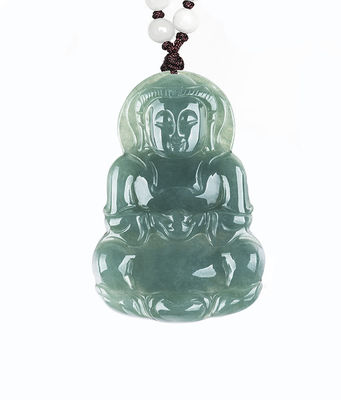 Natural Jade Guanyin Pendant Green Emerald Jadeite Charms Necklace Amulet for Women's Men's Jewelry Elegant and Stylish