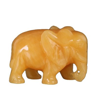 Printed Mini Elephant Healing Stones in Brown Made from Natural Crystals for Customers
