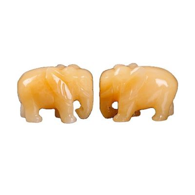 Printed Mini Elephant Healing Stones in Brown Made from Natural Crystals for Customers