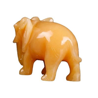 Printed Mini Elephant Healing Stones in Brown Made from Natural Crystals for Customers