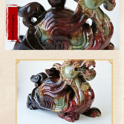 Hot 40cm Natural Jade Carving Dragon Turtle Statue Fine Feng Shui Style for Decoration