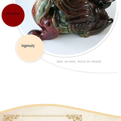 Hot 40cm Natural Jade Carving Dragon Turtle Statue Fine Feng Shui Style for Decoration