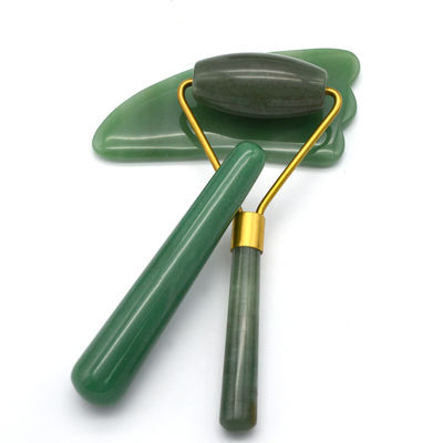 Green Aventurine Massage Jade Facial Roller Set for Face Neck and Eye Massage Benefits