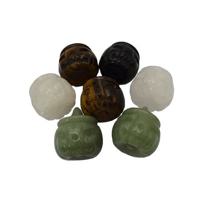 Engraving Technique Natural Crystal Semi-precious Stone Carved Pumpkin Perfectly Carved for Halloween Decoration