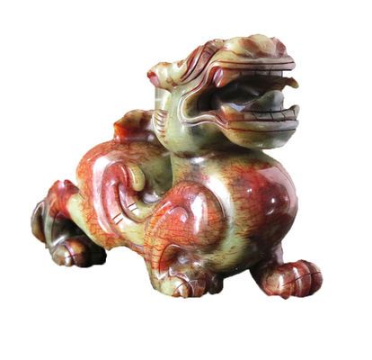 Quartz Crystal Jade Pixiu Green Statue for Home Gift 20 Cm Gemstone Feng Shui Engraving Figurine Carved Home Decoration Love