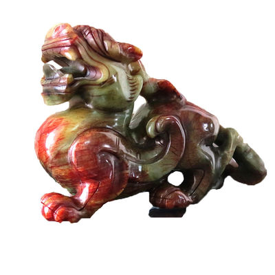 Quartz Crystal Jade Pixiu Green Statue for Home Gift 20 Cm Gemstone Feng Shui Engraving Figurine Carved Home Decoration Love
