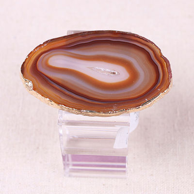 PORTABLE Square-shape Crystal Buckle Napkin Ring made of Natural Agate Stone for Elegant Table Setting