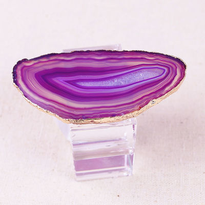 PORTABLE Square-shape Crystal Buckle Napkin Ring made of Natural Agate Stone for Elegant Table Setting