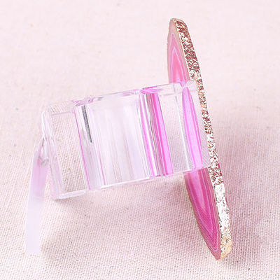 PORTABLE Square-shape Crystal Buckle Napkin Ring made of Natural Agate Stone for Elegant Table Setting