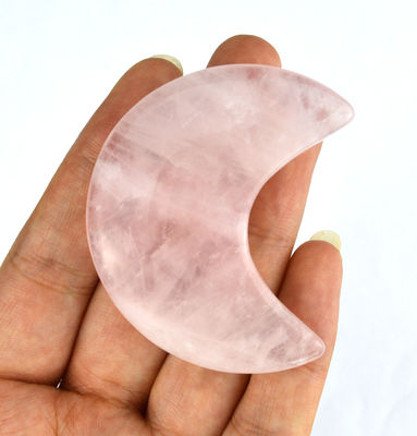 2024 Rose Quartz Mini Gua Sha Stone Crescent Shape Guasha stone Antique Imitation Style Convenient for Facial Massage
