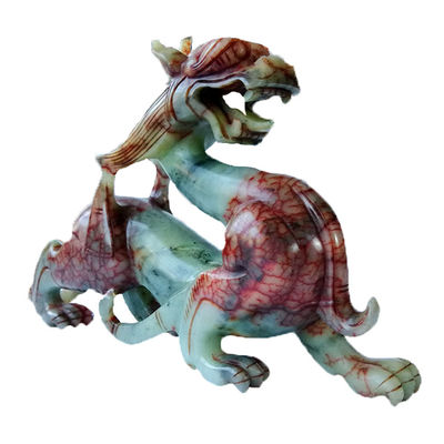 Jade Pixiu Dragon Animal Sculpture Hand-made Carved Green Statue for Customized Shape Home Gift Festival Office Decoration