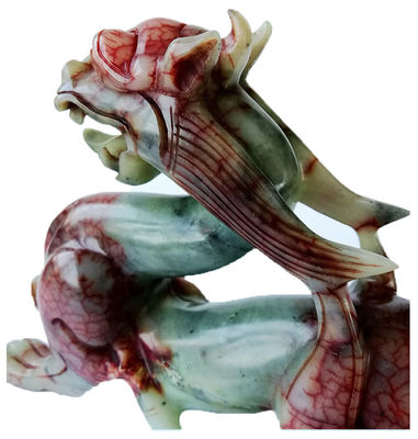 Jade Pixiu Dragon Animal Sculpture Hand-made Carved Green Statue for Customized Shape Home Gift Festival Office Decoration