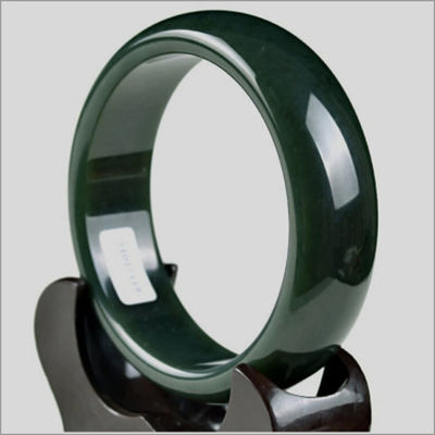 Handmade Hetian Jade Nephrite Green Bangle Bracelet in Folk-custom Style 54-65mm with Unique Natural Design