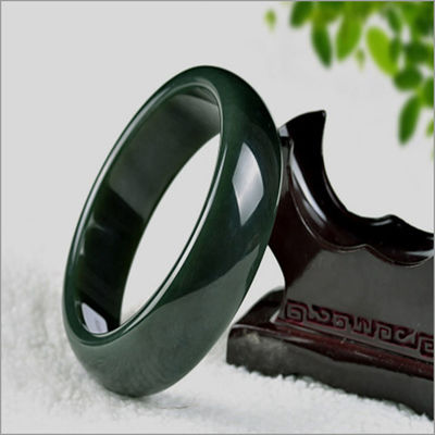 Handmade Hetian Jade Nephrite Green Bangle Bracelet in Folk-custom Style 54-65mm with Unique Natural Design