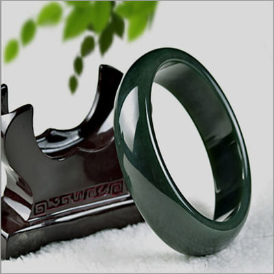 Handmade Hetian Jade Nephrite Green Bangle Bracelet in Folk-custom Style 54-65mm with Unique Natural Design