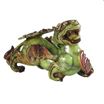 2pcs Pixiu Chinese Feng Shui Ornaments 20cm Jade Bat Green Statue Customized Shape Home Decoration