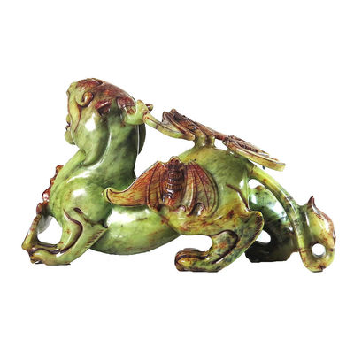 2pcs Pixiu Chinese Feng Shui Ornaments 20cm Jade Bat Green Statue Customized Shape Home Decoration