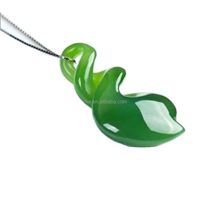 Crystal Stones Green HETIAN Nephrite Carved Necklace Lover's Jade Jewelry PORTABLE Design 100% Natural Charm Pendant for MEN