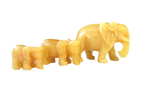 18cm Hand Carved Topaz Elephant Stone Statue Crystal Figurine for Home Decoration