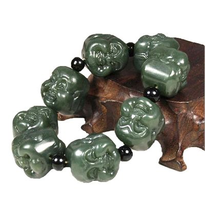 Handheld Nature Crystal Nephrite Jade Stone Bracelet A Gift of Health and Wellness