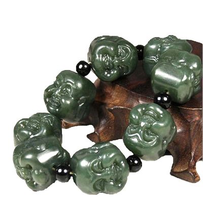 Handheld Nature Crystal Nephrite Jade Stone Bracelet A Gift of Health and Wellness