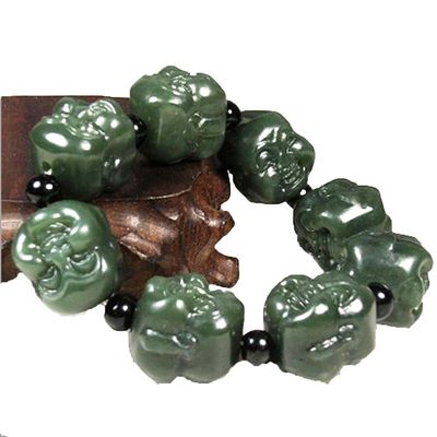 Handheld Nature Crystal Nephrite Jade Stone Bracelet A Gift of Health and Wellness
