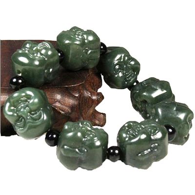 Handheld Nature Crystal Nephrite Jade Stone Bracelet A Gift of Health and Wellness
