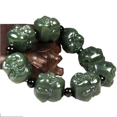 Handheld Nature Crystal Nephrite Jade Stone Bracelet A Gift of Health and Wellness