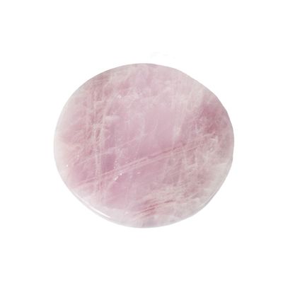 Natural Rose Quartz Coaster Crystal Round Gemstone for Table Plate Decoration Plate