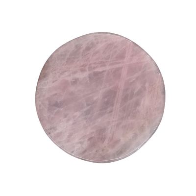 Natural Rose Quartz Coaster Crystal Round Gemstone for Table Plate Decoration Plate