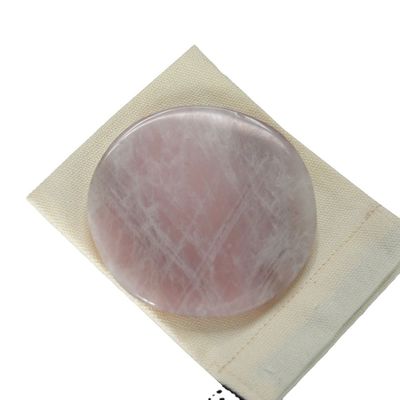 Natural Rose Quartz Coaster Crystal Round Gemstone for Table Plate Decoration Plate