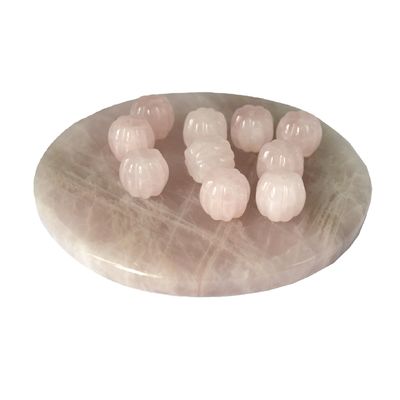 Natural Rose Quartz Coaster Crystal Round Gemstone for Table Plate Decoration Plate