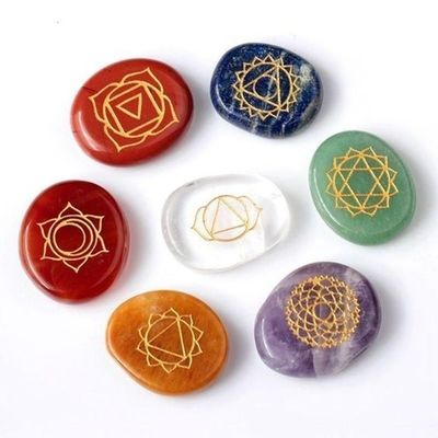 Colorful Energy Stone Set for Feng Shui Home Decoration Seven Chakras Crystal Agate Stones in Natural Style