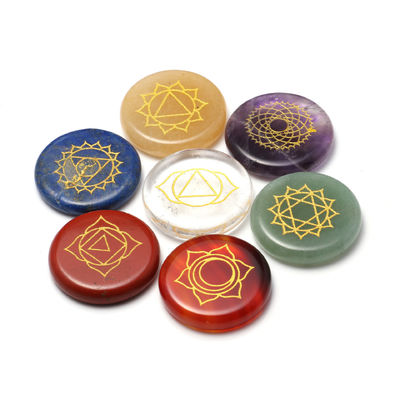 Colorful Energy Stone Set for Feng Shui Home Decoration Seven Chakras Crystal Agate Stones in Natural Style