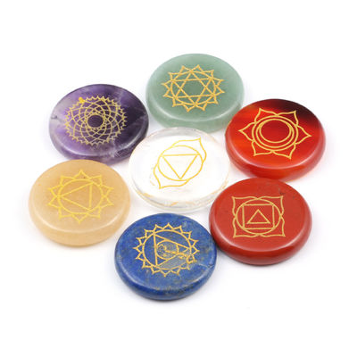 Colorful Energy Stone Set for Feng Shui Home Decoration Seven Chakras Crystal Agate Stones in Natural Style