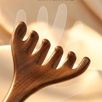 Unlock Your Beauty Deer Antler Shape Scalp Meridian Massager Head Gua Sha Massage Comb For Face and Body Relaxation