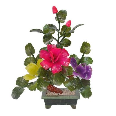 Add a Touch of Elegance to Your Home with 3 Peony Flowers Natural Jade Potted Plants