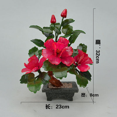 Add a Touch of Elegance to Your Home with 3 Peony Flowers Natural Jade Potted Plants