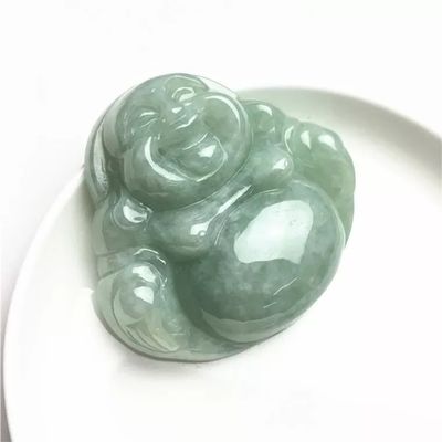 Art Collectible High Class Jade Buddha Carved Jadeite Buddha Pendant for Necklace Theme