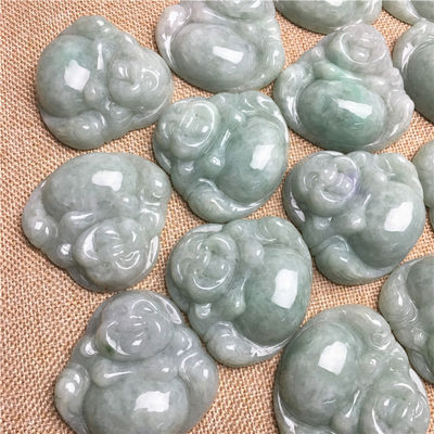 Art Collectible High Class Jade Buddha Carved Jadeite Buddha Pendant for Necklace Theme