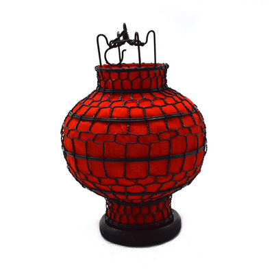 Colorful Red Iron Cloth Christmas Lanterns in Feng Shui Style for Festive Ambiance