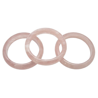 Crystal Quartz Rose Bangles Real Pink Bracelets Round Shape Wedding Gifts for Women and Men