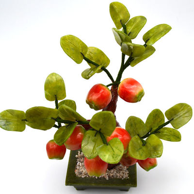 Engraving Technique Popular Chinese Hand Made Crystal Trees Crystal Apple Tree Jade Flowers Tree