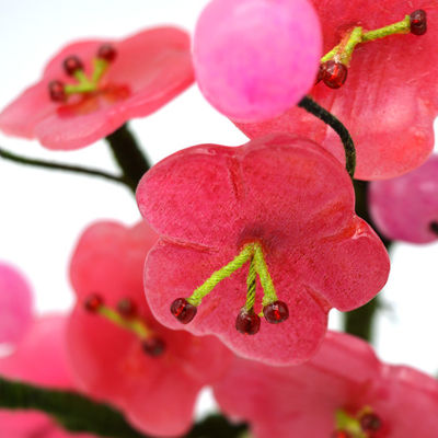 Technique Carved Jade Plum Tree Folk Art Jade Flower Carvings Gem Tree for Home Decoration