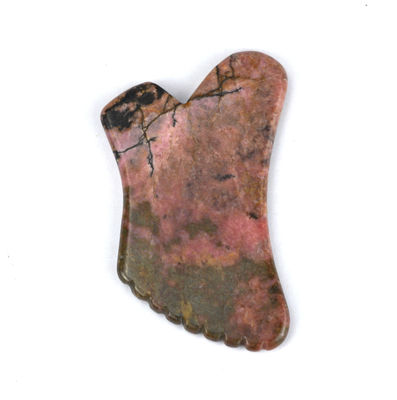Natural Rhodonite Gua Sha Massage Tool for Tightening Skin and Promoting Facial Beauty