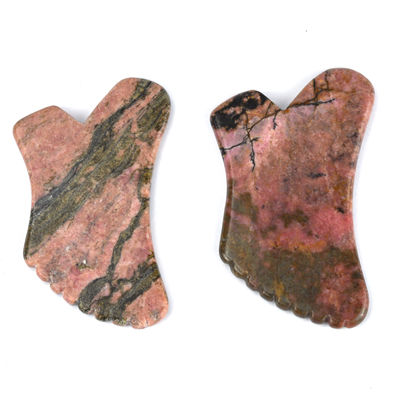 Natural Rhodonite Gua Sha Massage Tool for Tightening Skin and Promoting Facial Beauty