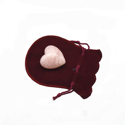 Carved Rose Quartz Heart Shaped Stone Technique Carved 0.35kg Natural Gemstone Hearts for Wedding Gift