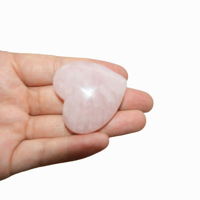 Carved Rose Quartz Heart Shaped Stone Technique Carved 0.35kg Natural Gemstone Hearts for Wedding Gift